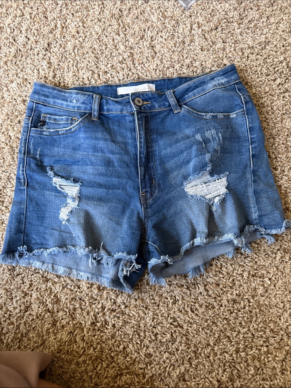 KanCan Distressed Cutoff Jean Shorts - Blue